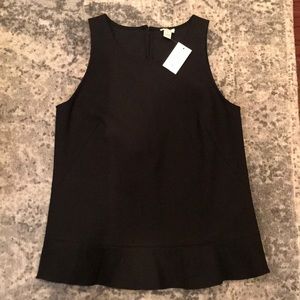 Black J. Crew tank top. Size 8.